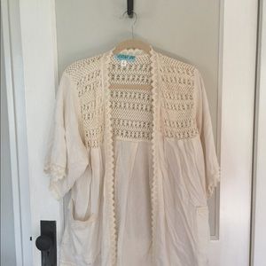 Cream lace kimono